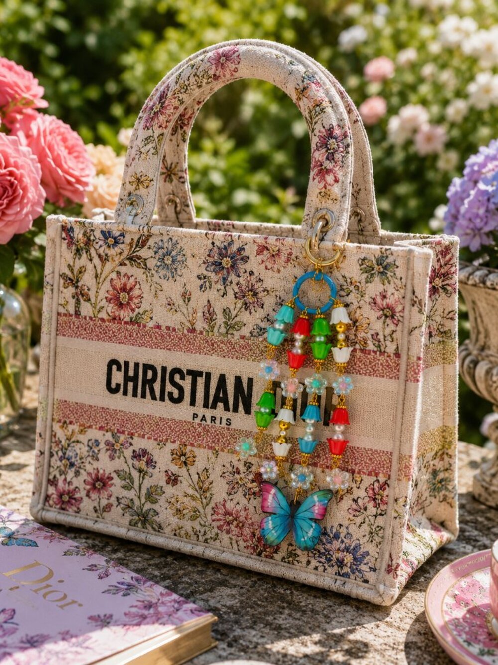 Butterfly Flower Bag Charm